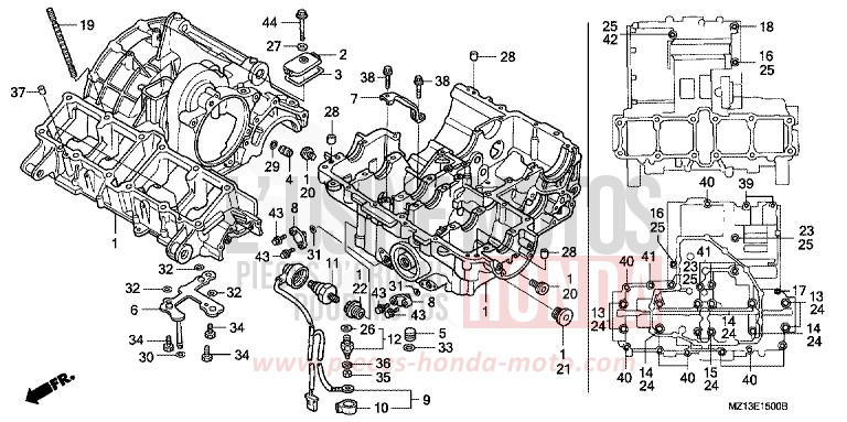 KURBELGEHAEUSE von CB1300 Super Bold'or ABS PEARL SHINING YELLOW (Y124E) von 1994